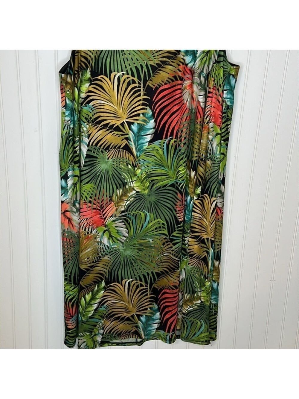 - Tropical Leaf Print Sleeveless Dress Size 22 - Picture 3 of 9